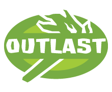 An torch icon overlaid by the word OUTLAST